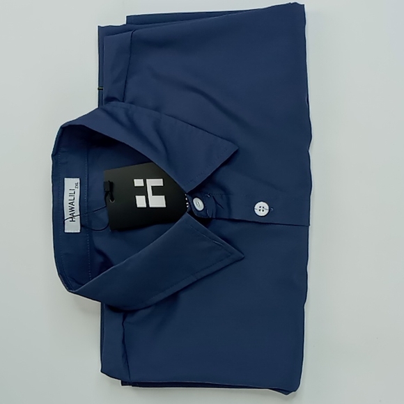 HAWALILI NWT Men's Embroidered Palm Tree Button Front Shirt Navy Size 2XL - Picture 9 of 9